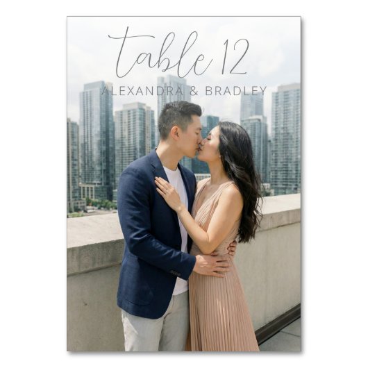 Numéro De Table Photo Urbaine Navy Romantique (Dos)