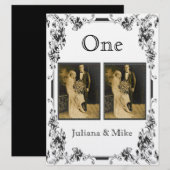 Numéro de table photo vintage noir et blanc (Devant / Derrière)