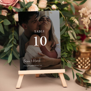 Numéro De Table Photo Wedding moderne de l'Elegant Black and White