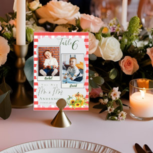 Numéro De Table Photos D'Enfance Du Mariage Citrouille Marié Et Gr