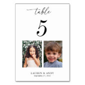 Numéro De Table Photos d'Enfance Tableau Numéro 5 Mariage (Dos)