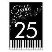 Numéro De Table Piano Keys Notes musicales Mariage noir et blanc (Par défaut)