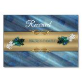 Numéro De Table Pics bleu-vert or sur vert émeraude (Devant)