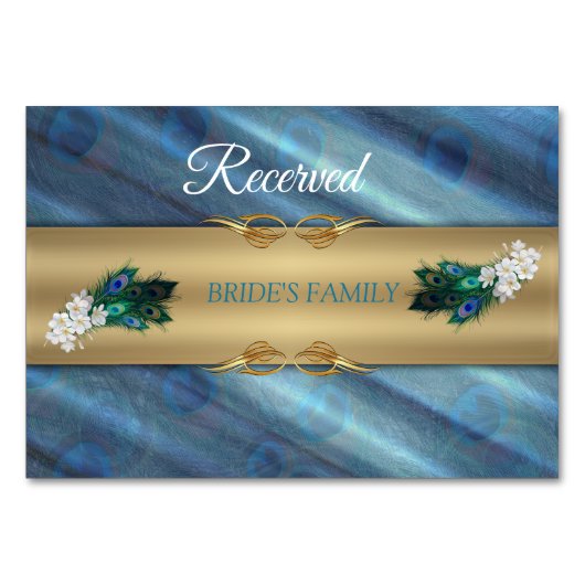 Numéro De Table Pics bleu-vert or sur vert émeraude (Devant)