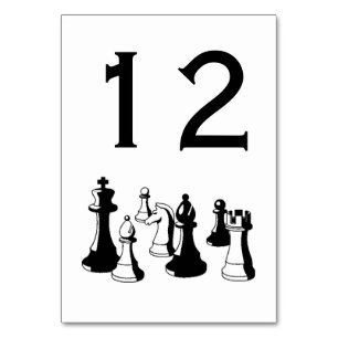 Numéro De Table Pièces de jeu d'échecs Art vintage #2