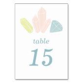 Numéro De Table Pierres Gem Élégant Mariage Pastel (Dos)