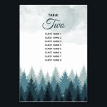 Numéro De Table Pine Arbre Aquarelle Forêt Mariage rustique<br><div class="desc">Une aquarelle de pin bleu. Ce design rustique d'hiver intègre différents tons bleus et des accents d'aquarelle. Une élégante illustration abstraite des pins en hiver. Ce design forestier crée une atmosphère rustique élégante à l'extérieur. Conception de numéro de table de mariage rustique avec des éléments modernes. Des invitations de mariage...</div>