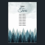 Numéro De Table Pine Arbre Aquarelle Forêt Mariage rustique<br><div class="desc">Une aquarelle de pin bleu. Ce design rustique d'hiver intègre différents tons bleus et des accents d'aquarelle. Une élégante illustration abstraite des pins en hiver. Ce design forestier crée une atmosphère rustique élégante à l'extérieur. Conception de numéro de table de mariage rustique avec des éléments modernes. Des invitations de mariage...</div>