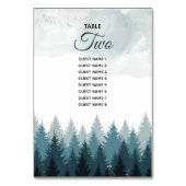 Numéro De Table Pine Arbre Aquarelle Forêt Mariage rustique (Par défaut)