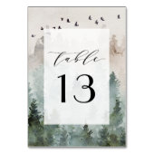 Numéro De Table Pine Tree Forest Russe Aquarelle Mariage à thème (Par défaut)