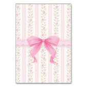 Numéro De Table Pink Bow Floral Roses Seating Chart Table Number (Dos)