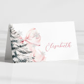 Numéro De Table Pink Bow Winter Table Place Card 