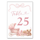 Numéro De Table Pink Coquette Carriage Baby Shower Table Number (Par défaut)