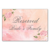 Numéro De Table Pink Floral Blush Aquarelle Script Mariage (Devant)
