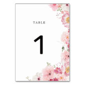 Numéro De Table Pink Floral Wedding Table Number (Par défaut)