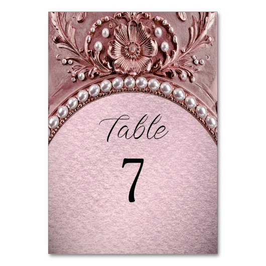 Numéro De Table Pink Flower Table Number (Dos)