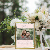 Numéro De Table Pink & Grey Script Fun Facts Mariage photo