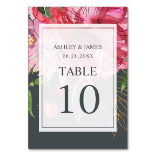 Numéro De Table Pink Peony Boho Chic Floral Mariage
