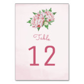 Numéro De Table Pink Peony Flower (Dos)