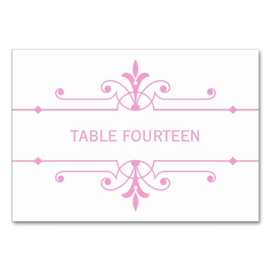 Numéro De Table Pink v2 Fancy Mariage de table (Devant)