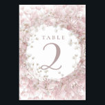 Numéro De Table pink white baby's breath flowers table 2<br><div class="desc">Wedding table number</div>