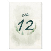 Numéro De Table Pins rustiques aquarelle (Dos)