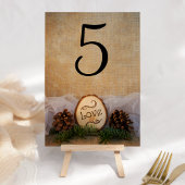 Numéro De Table Pins rustiques Chiffres du Mariage des bois