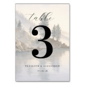 Numéro De Table Pins tranquilles aquarelle bleu (Dos)