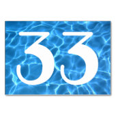 Numéro De Table Piscine Bleu Aqua (Dos)