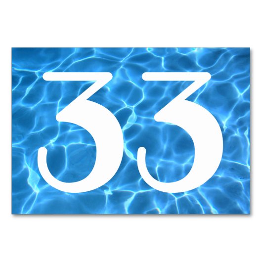 Numéro De Table Piscine Bleu Aqua (Devant)