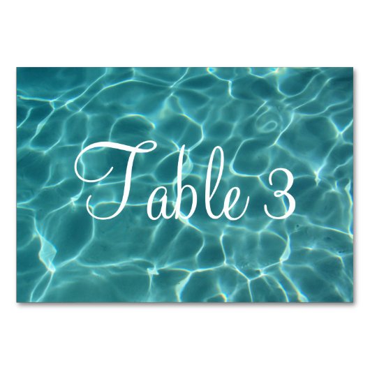Numéro De Table Piscine verte Aqua numérotée (Devant)