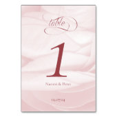 Numéro de table pivoine calligraphie Mariage (Dos)