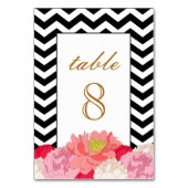 Numéro De Table Pivoines et Chevrons (Dos)