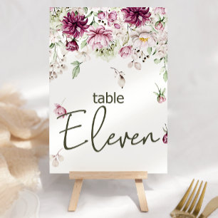 Numéro De Table Pivoines Table Numéro Mariage Fleurs Bourgogne Ros
