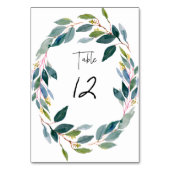 Numéro De Table PixDezines Aquarelle Gomme Bleue Eucalyptus (Dos)