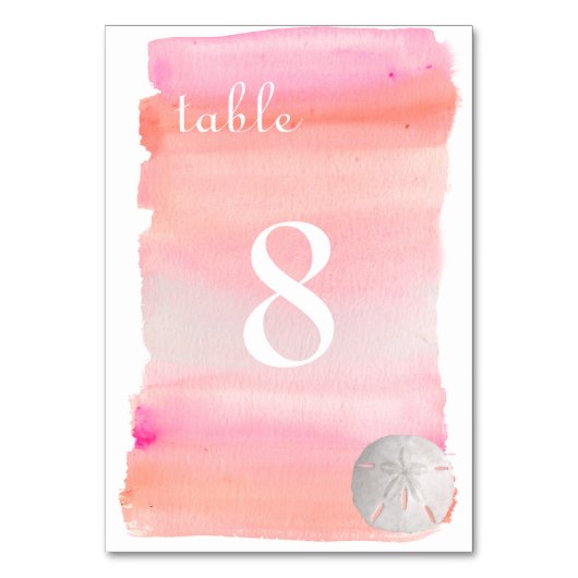 Numéro De Table PixDezines Aquarelle /Plage N° de tableau (Par défaut)