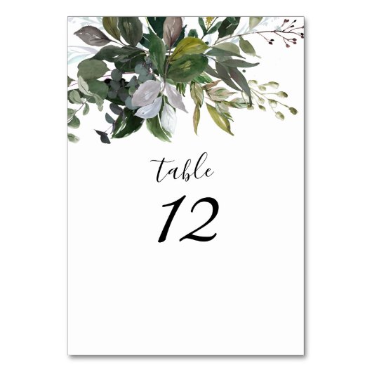 Numéro De Table PixDezines Aquarelle Verdure Eucalyptus (Par défaut)