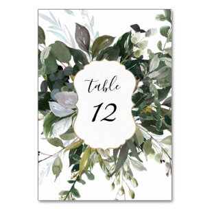 Numéro De Table PixDezines Aquarelle Verdure Eucalyptus