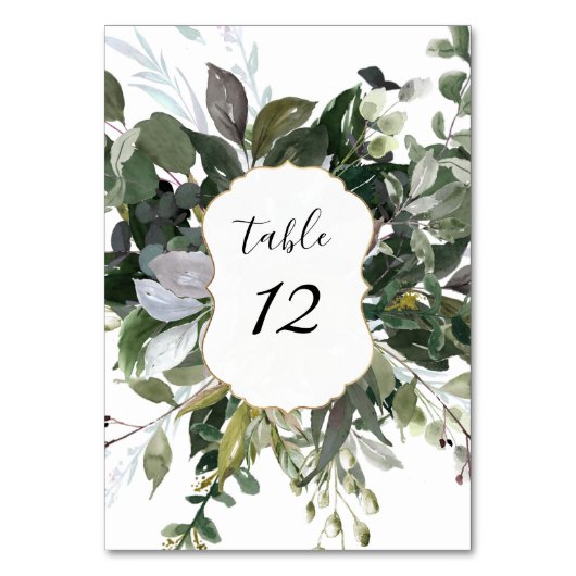 Numéro De Table PixDezines Aquarelle Verdure Eucalyptus (Par défaut)