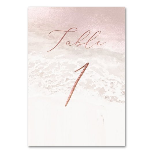 Numéro De Table PixDezines Blush Coastal Élégante Calligraphie No  (Dos)
