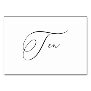 Numéro De Table PixDezines Élégant Calligraphie Romantique Dix 10
