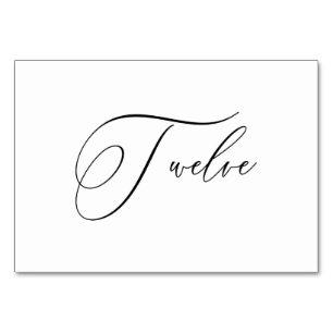 Numéro De Table PixDezines Élégant Calligraphie Romantique Douze 1