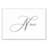 Numéro De Table PixDezines Élégant Calligraphie Romantique Neuf 9 (Dos)