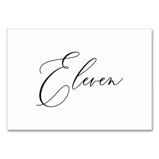 Numéro De Table PixDezines Élégant Calligraphie Romantique Onze 11 (Dos)