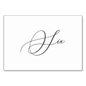Numéro De Table PixDezines Élégant Calligraphie Romantique Six 6 (Dos)