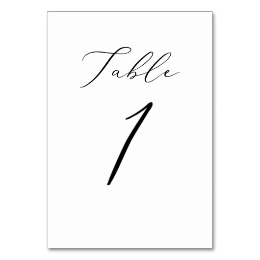 Numéro De Table PixDezines Élégant Script de calligraphie No 1+ (Par défaut)
