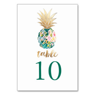 Numéro De Table PixDezines Faux Ananas Or/Cartes de Table