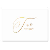 Numéro De Table PixDezines Faux Gold Calligraphie romantique Deux  (Dos)