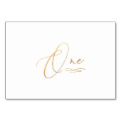 Numéro De Table PixDezines Faux Gold Calligraphie Romantique Un 1 (Dos)