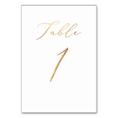 Numéro De Table PixDezines Faux Gold Elegant Calligraphie No 1+ (Dos)